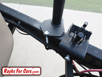 Arvika travel trailer bracket foot attached to A-frame