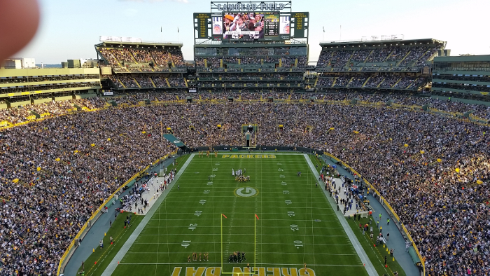 The packed house at Lambeau Field