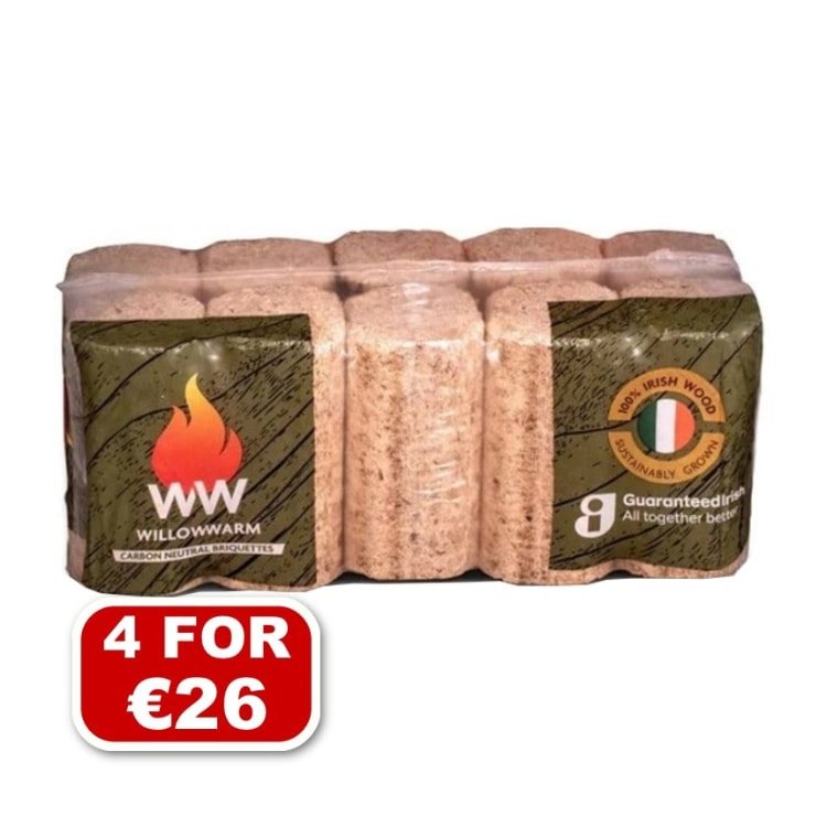 Willow Warm Briquettes – 4 Packs for €26