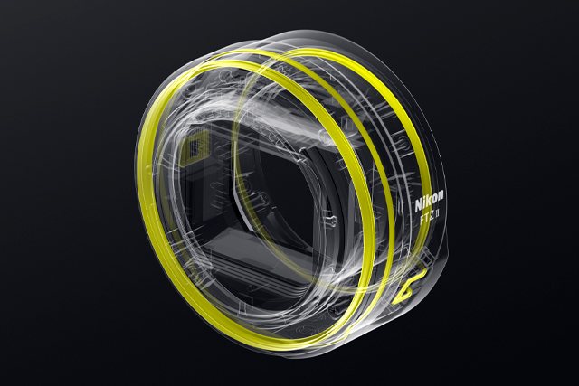 Wireframe graphic to display the physical structure of the lens and position of seals