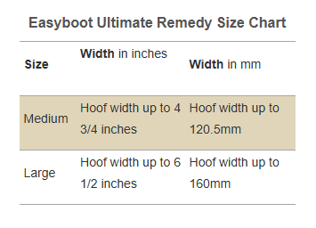 EasyBoot Ultimate Remedy Tall (Large) Size Chart