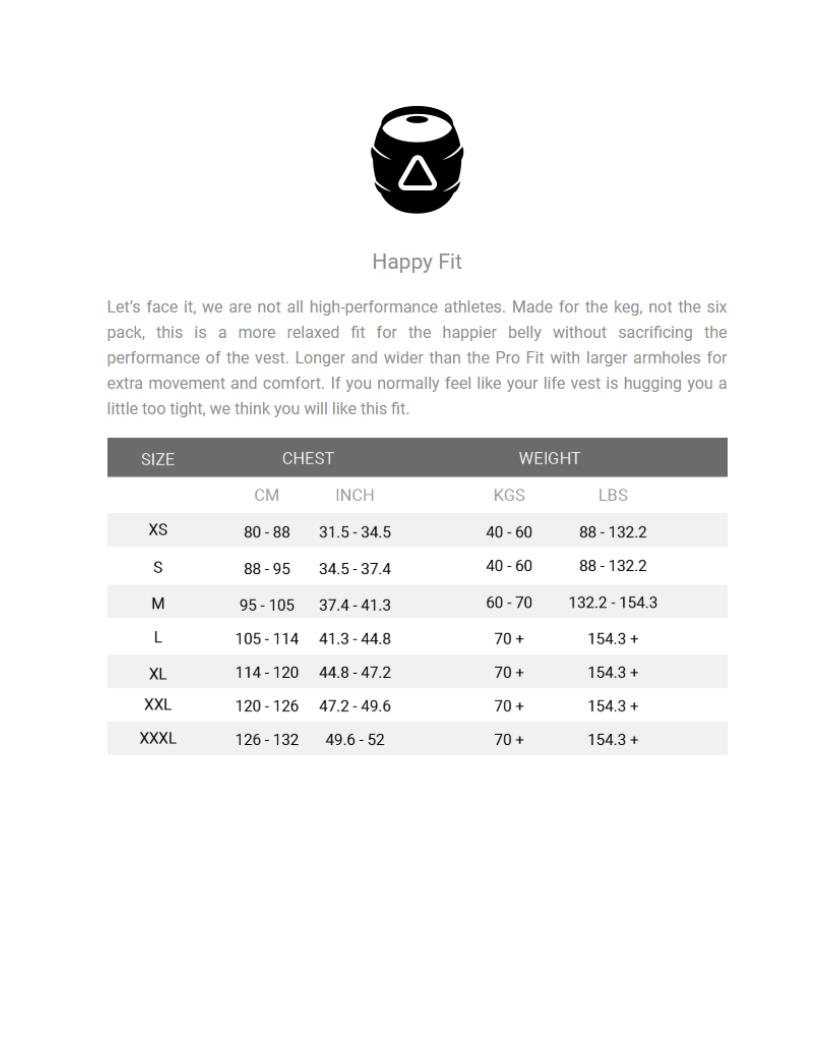 Follow Wake Vest Size Charts - Shuswap Ski and Board