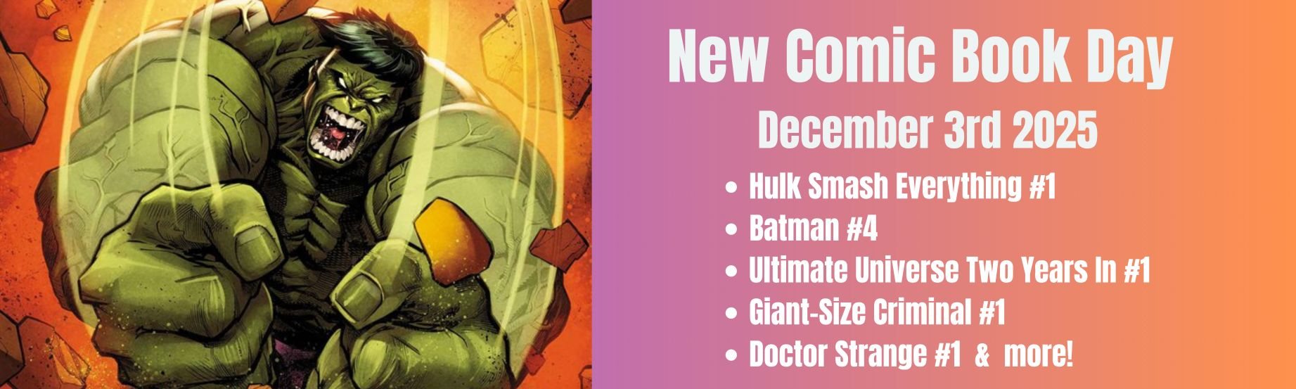 December 3rd New Comic Book Day Comics available at Forbidden Planet NYC!